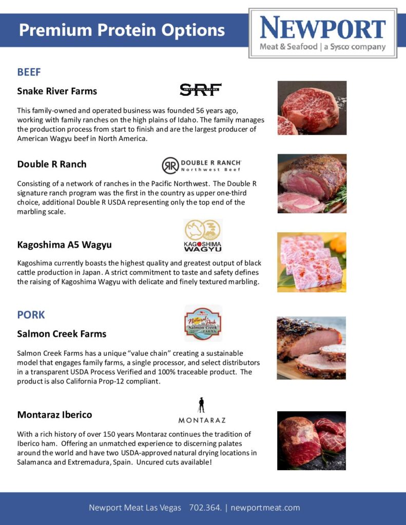 thumbnail of Newport Meat Premium Protein Options Las Vegas